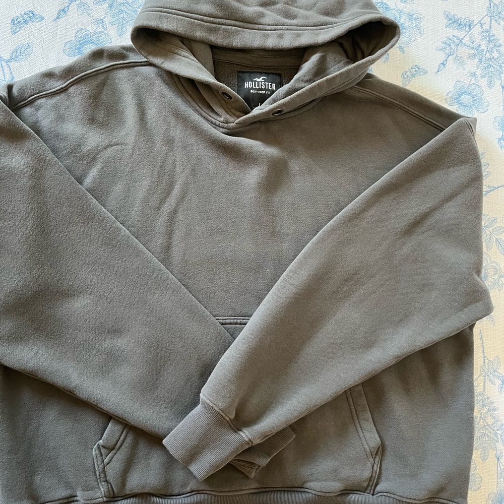 Hollister Men's Charcoal Hoodie